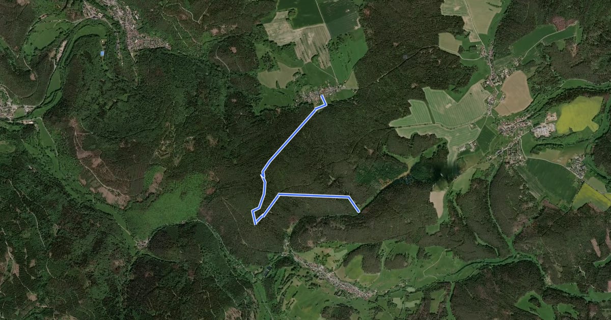 Маршрут Wanderweg Burkersdorf на спутниковом снимке