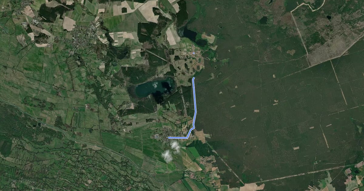 Маршрут Wanderweg Byhlen-Byhleguhre на спутниковом снимке