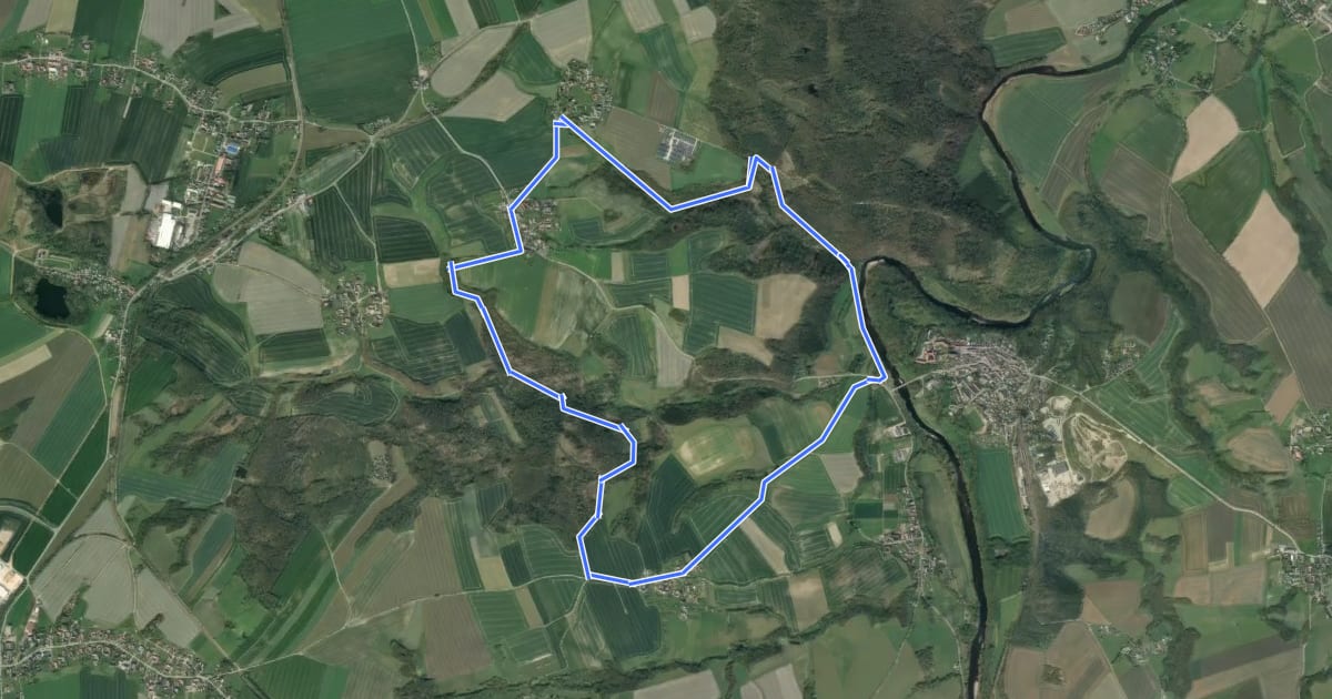 Маршрут Wanderweg Corba – Mutzscheroda – Wechselburg на спутниковом снимке