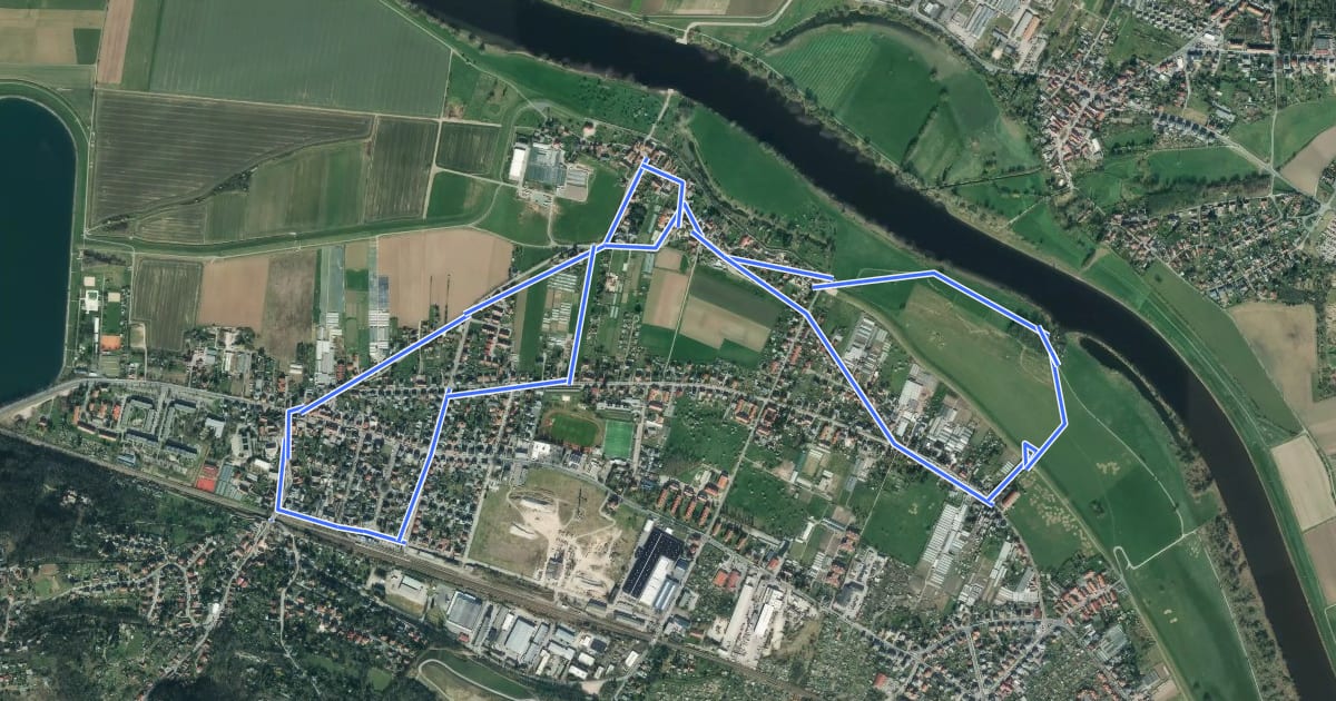 Маршрут Wanderweg Cossebaude C1 на спутниковом снимке