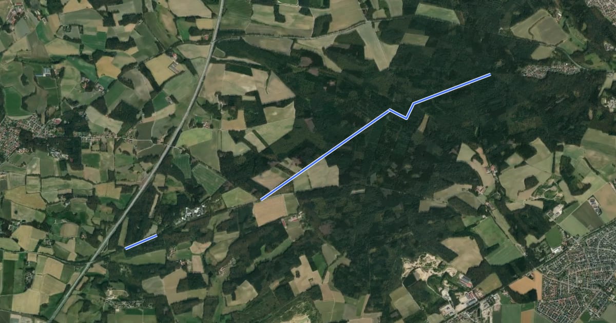 Маршрут Wanderweg D на спутниковом снимке