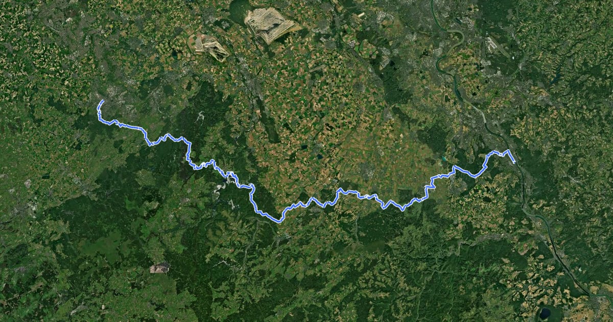 Маршрут Wanderweg der Deutschen Einheit (Bad Godesberg - Aachen) на спутниковом снимке