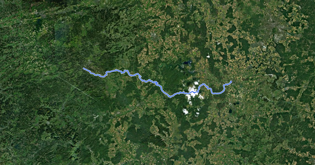 Маршрут Wanderweg der Deutschen Einheit (Fritzlar - Winterberg) на спутниковом снимке