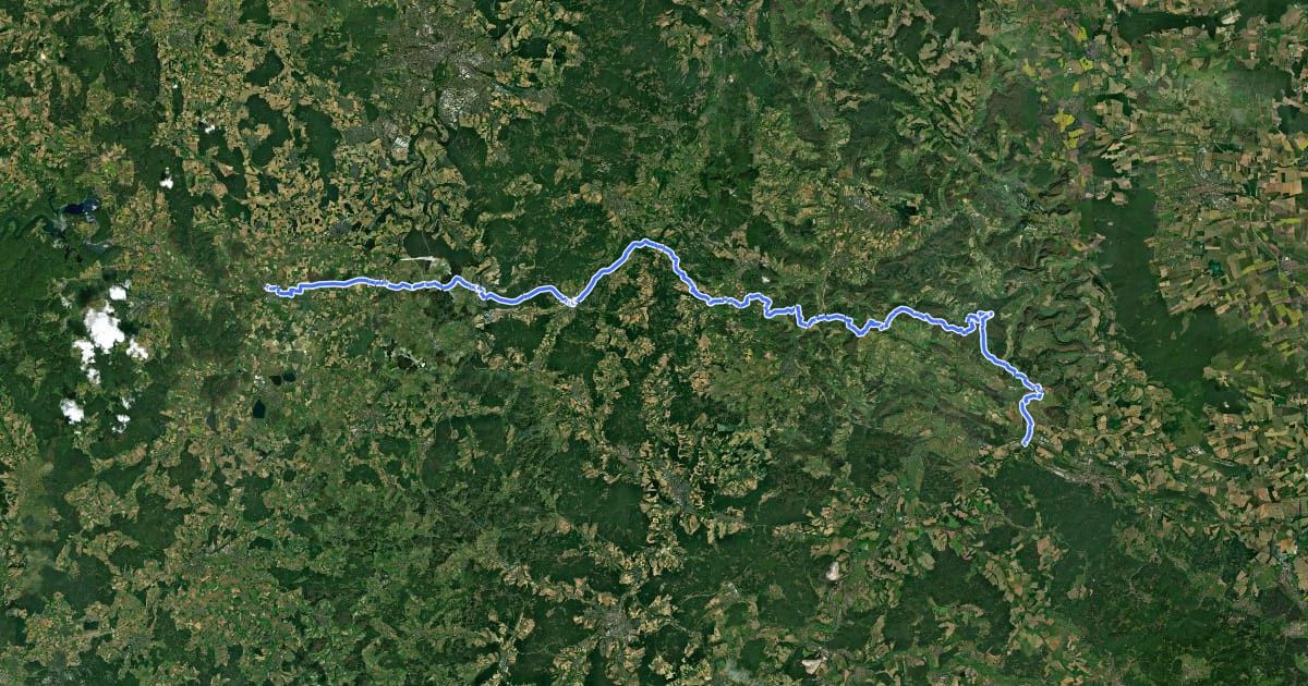 Маршрут Wanderweg der Deutschen Einheit (Hörschel - Fritzlar) на спутниковом снимке