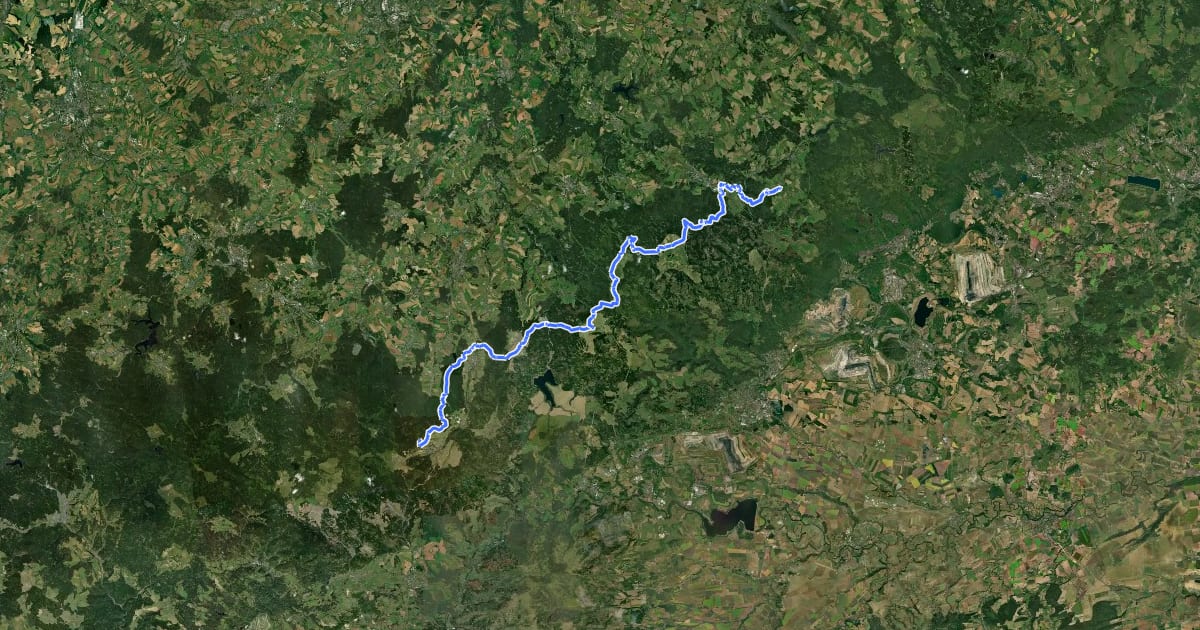 Маршрут Wanderweg der Deutschen Einheit Seiffen - Fichtelberg на спутниковом снимке