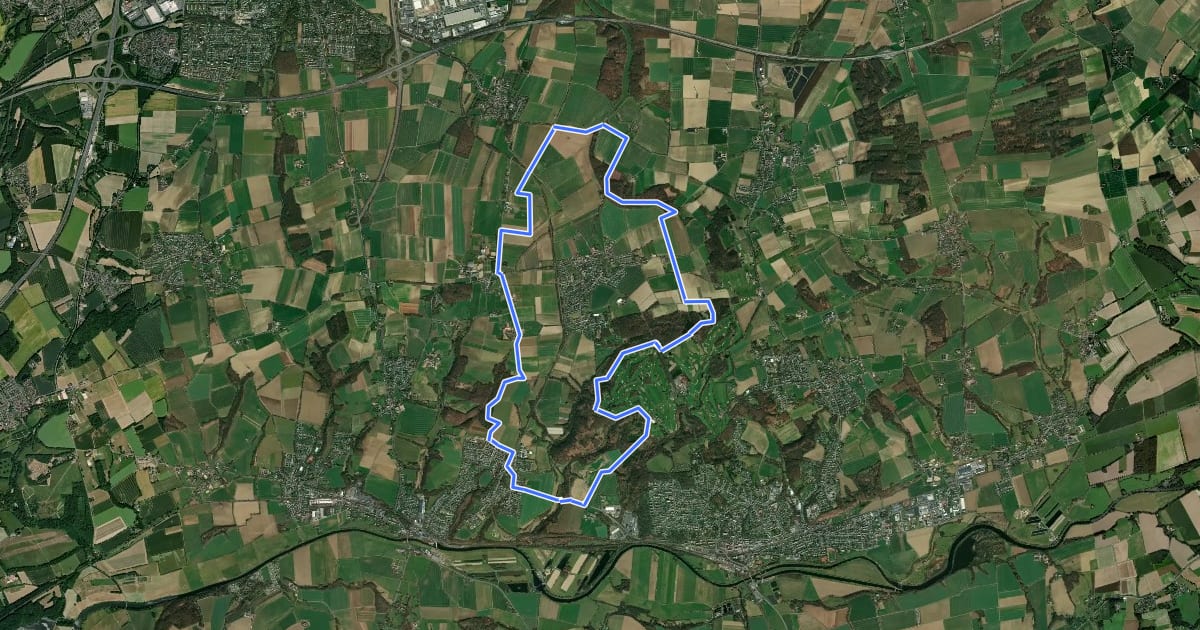 Маршрут Wanderweg der Geotope на спутниковом снимке
