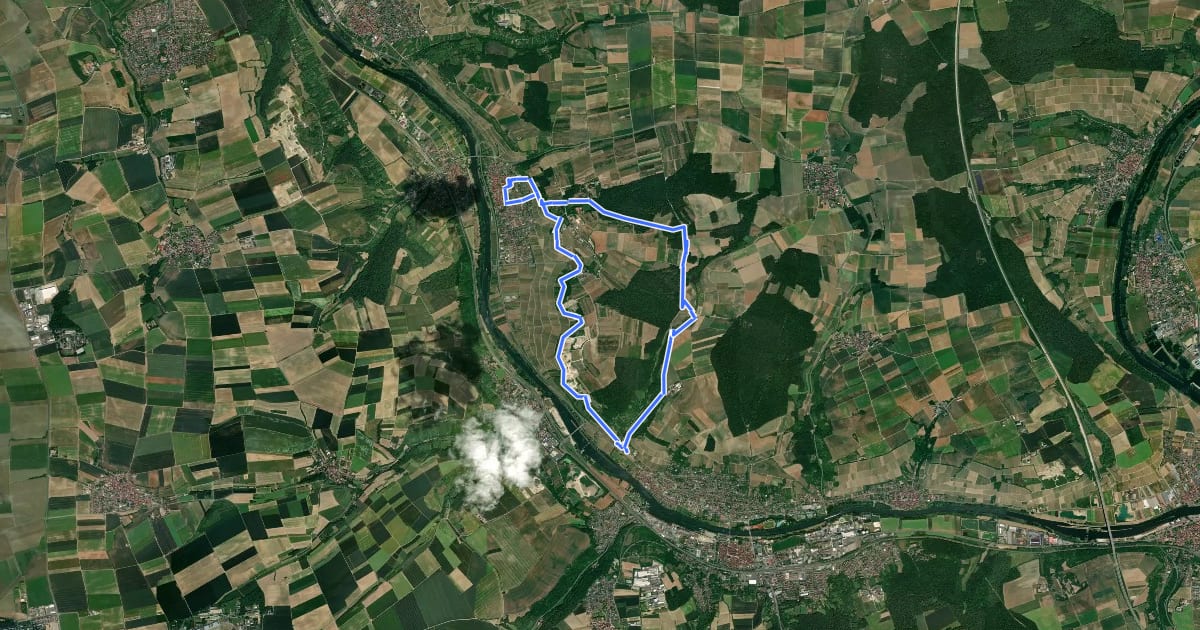 Маршрут Wanderweg der Ortsgeschichte на спутниковом снимке