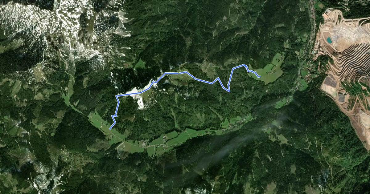 Маршрут Wanderweg Donnersalpe на спутниковом снимке