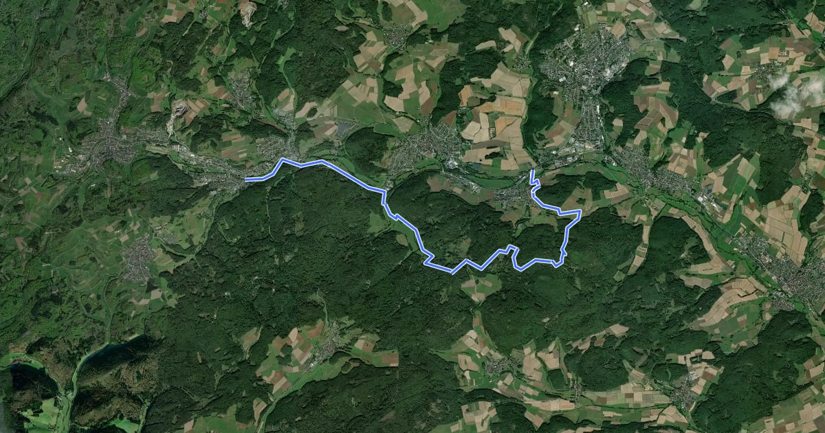 Маршрут Wanderweg E10 / Koppe-Turm на спутниковом снимке