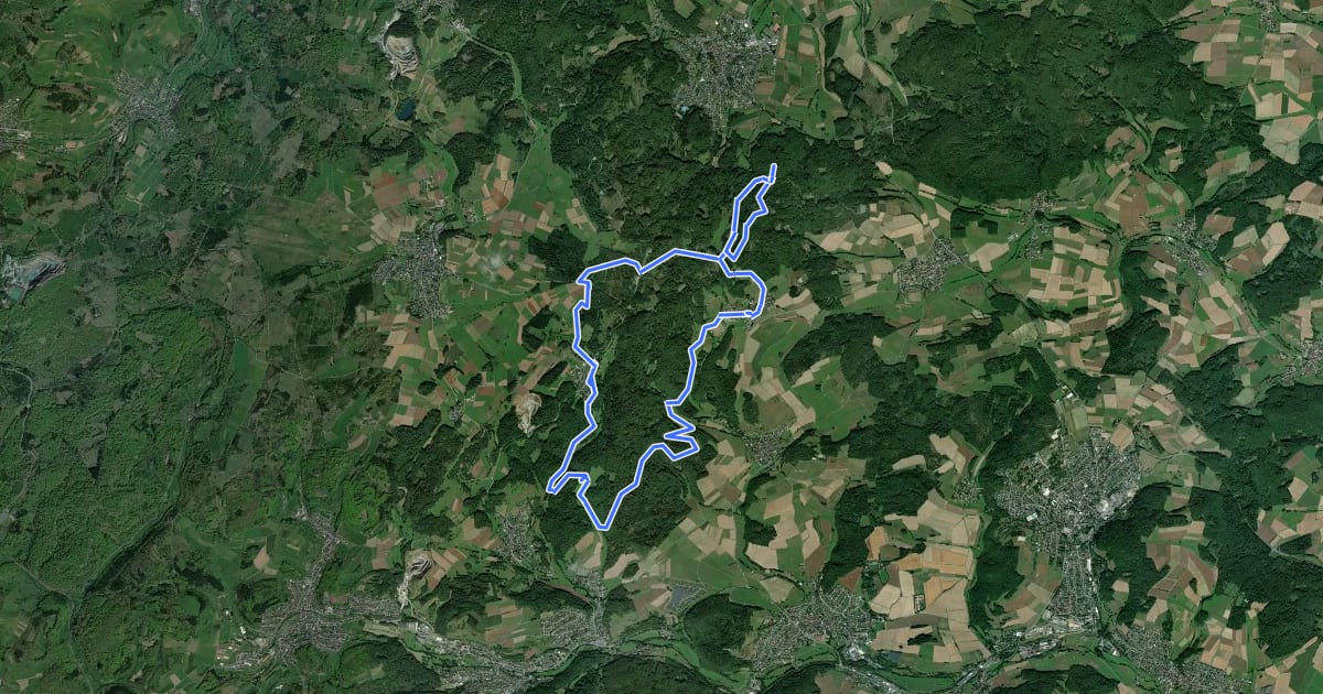Маршрут Wanderweg E13 / Hünsteinweg на спутниковом снимке