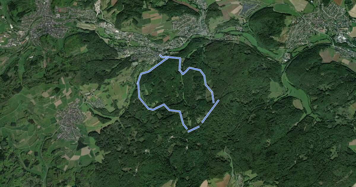 Маршрут Wanderweg E2 / Kopps Klippe на спутниковом снимке
