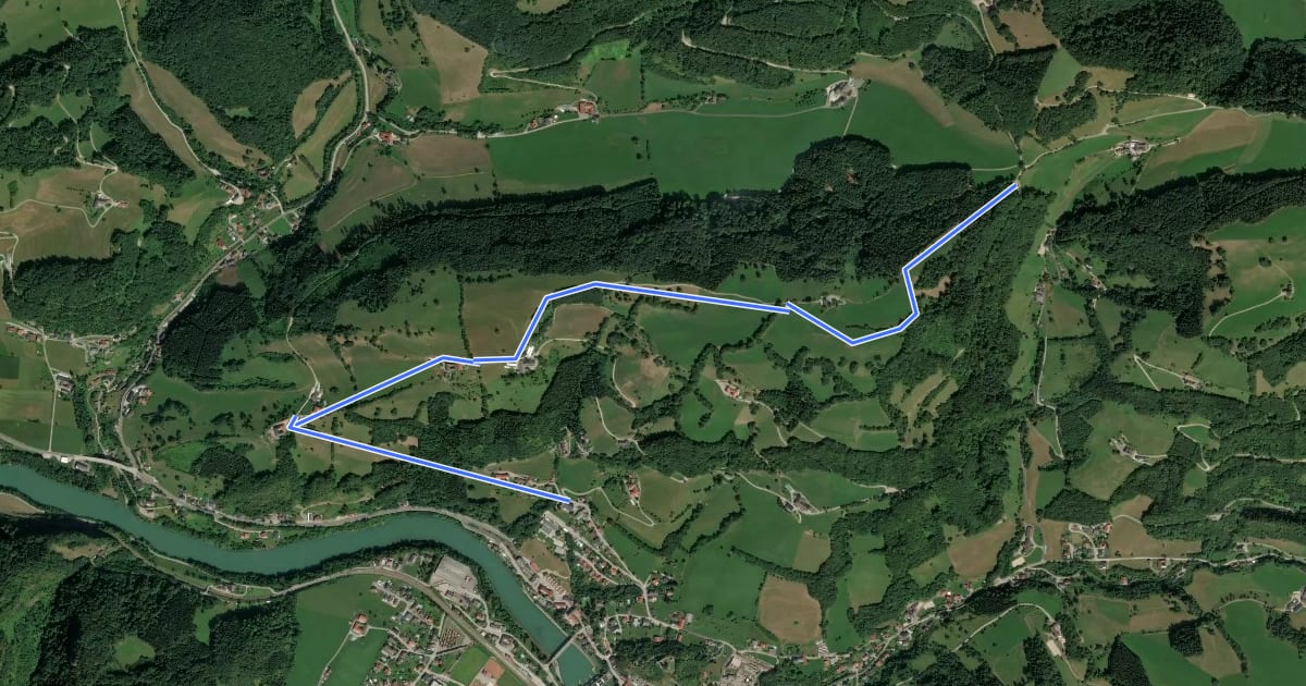 Маршрут Wanderweg E47 на спутниковом снимке