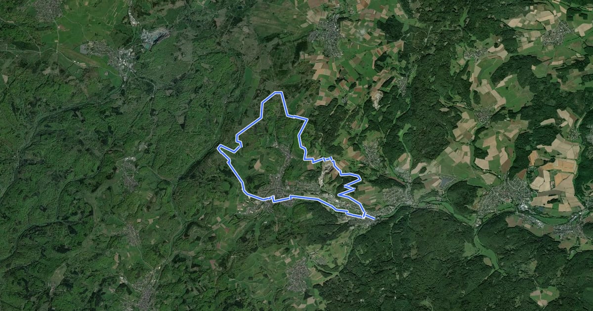 Маршрут Wanderweg E5 / Quellweg на спутниковом снимке