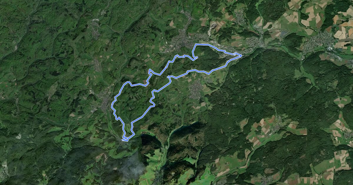 Маршрут Wanderweg E7 / Panoramaweg на спутниковом снимке