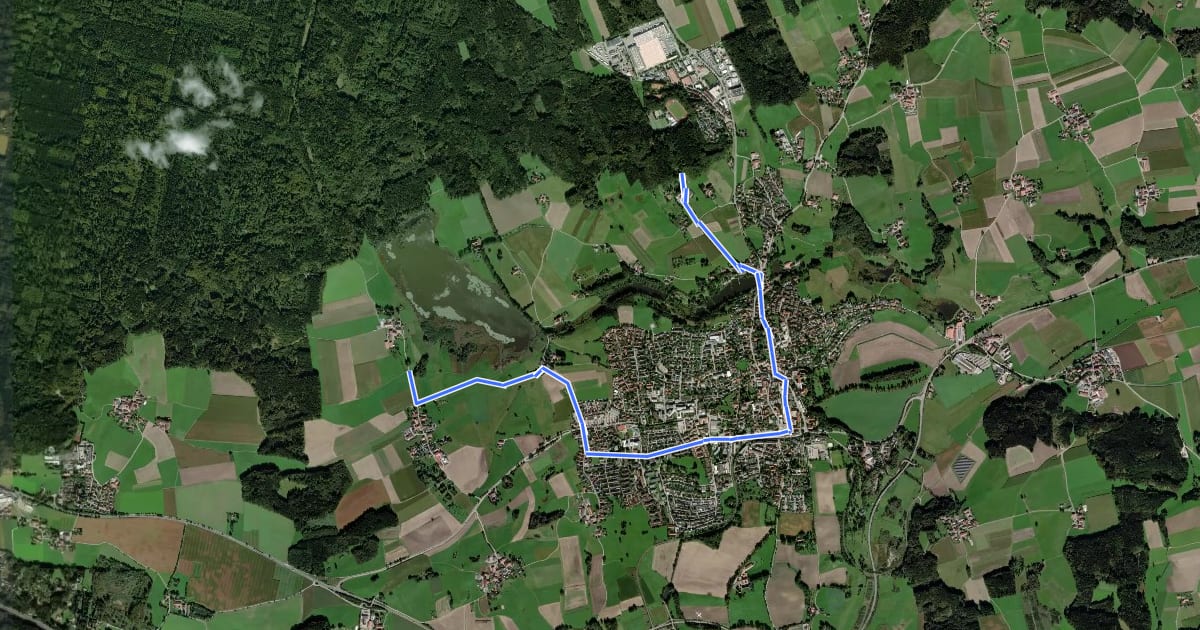 Маршрут Wanderweg Eber 2 на спутниковом снимке