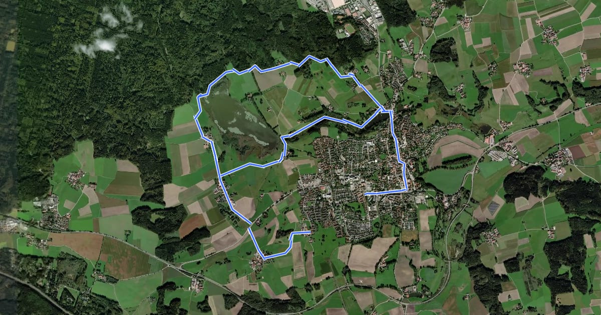 Маршрут Wanderweg Eber 3 / 3a на спутниковом снимке
