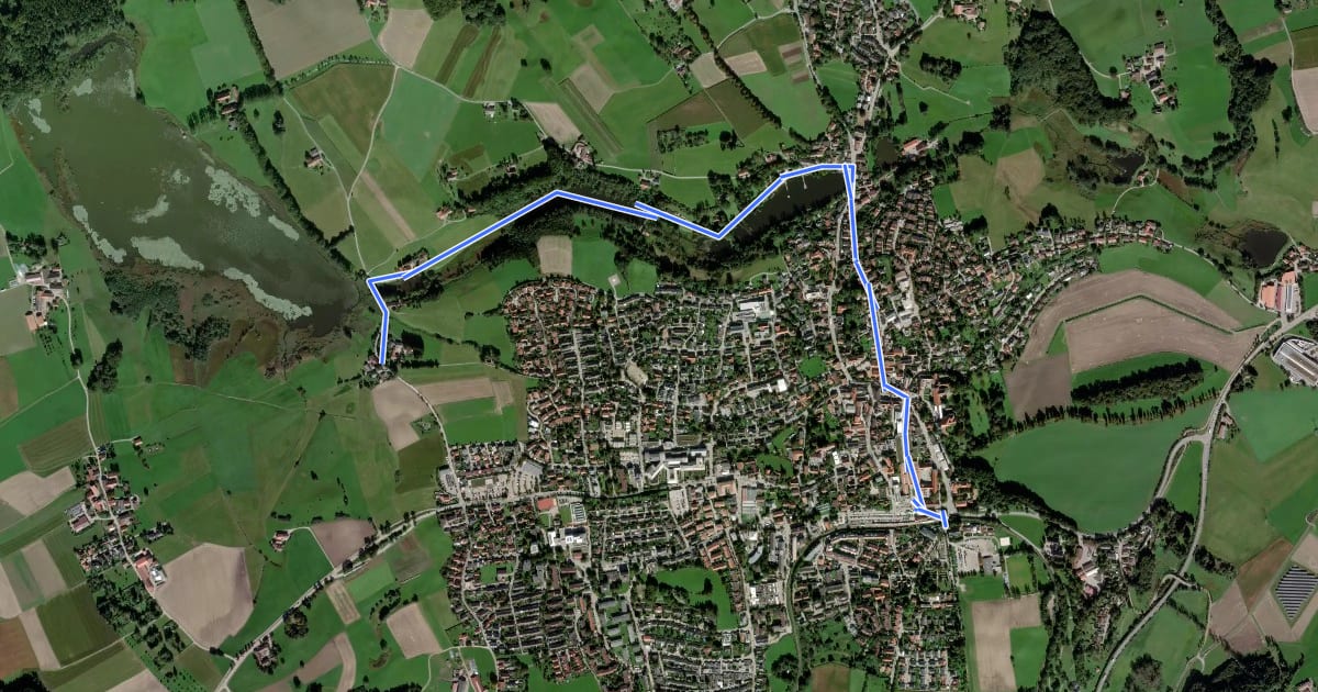 Маршрут Wanderweg Eber 4 / 4a на спутниковом снимке