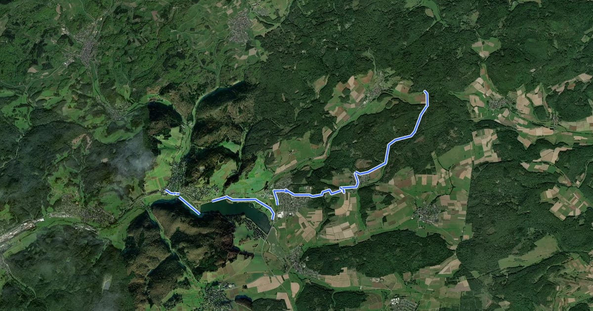 Маршрут Wanderweg EH / Endbacher Höhenring на спутниковом снимке