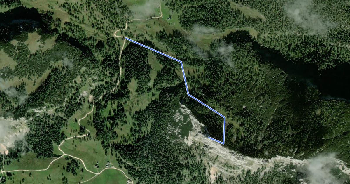 Маршрут Wanderweg F на спутниковом снимке