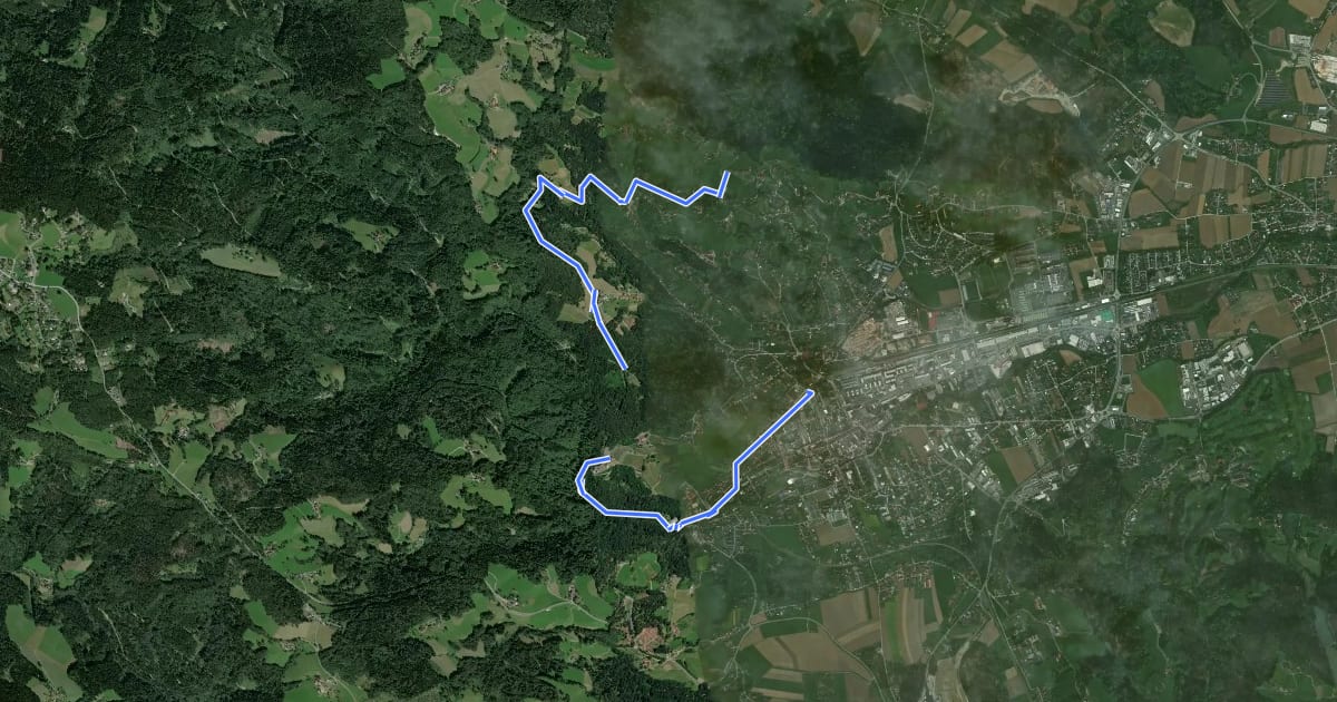 Маршрут Wanderweg F1 на спутниковом снимке