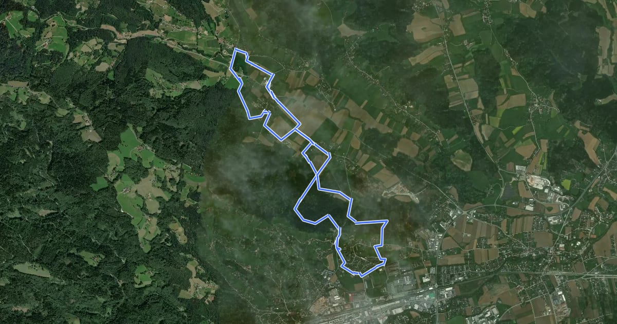 Маршрут Wanderweg F3 на спутниковом снимке