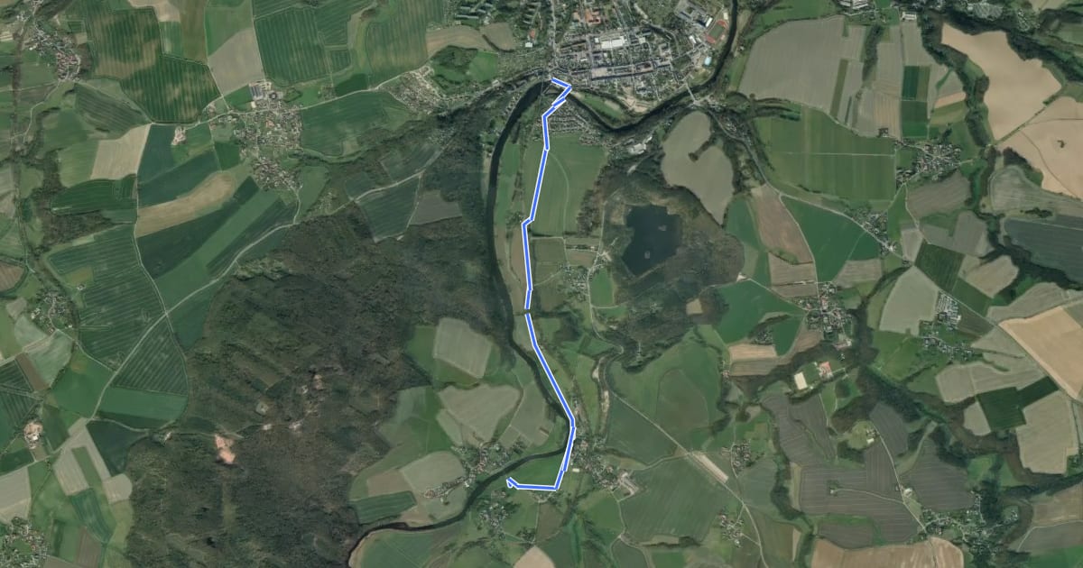Маршрут Wanderweg Fischheim – Steudten – Rochlitz на спутниковом снимке