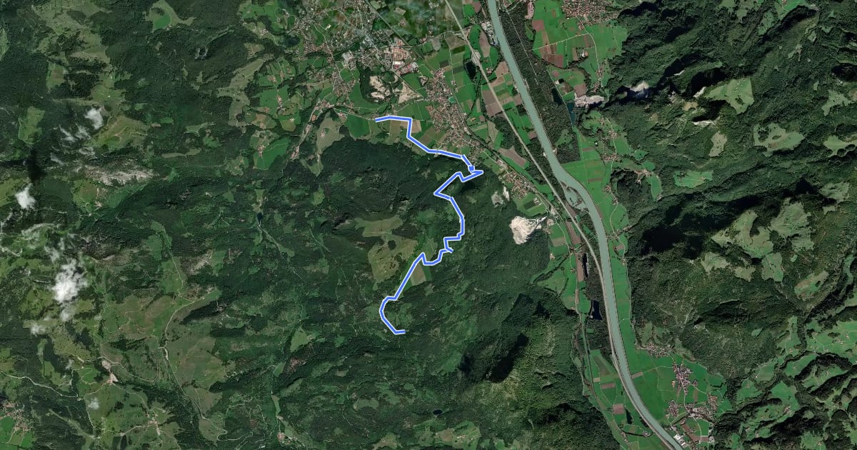 Маршрут Wanderweg FL1 - Flintsbach на спутниковом снимке