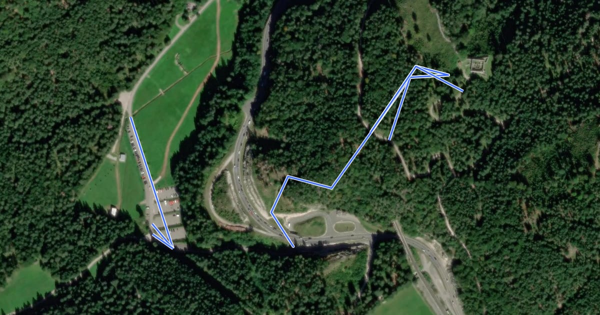 Маршрут Wanderweg Fort Claudia - Ehrenberger Klause - Reutte на спутниковом снимке