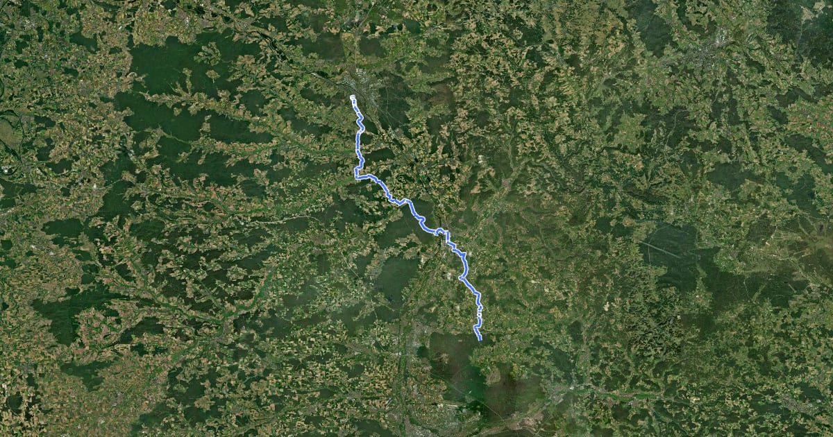 Маршрут Wanderweg Fränkischer Jakobsweg (West) Bamberg-Domitz на спутниковом снимке