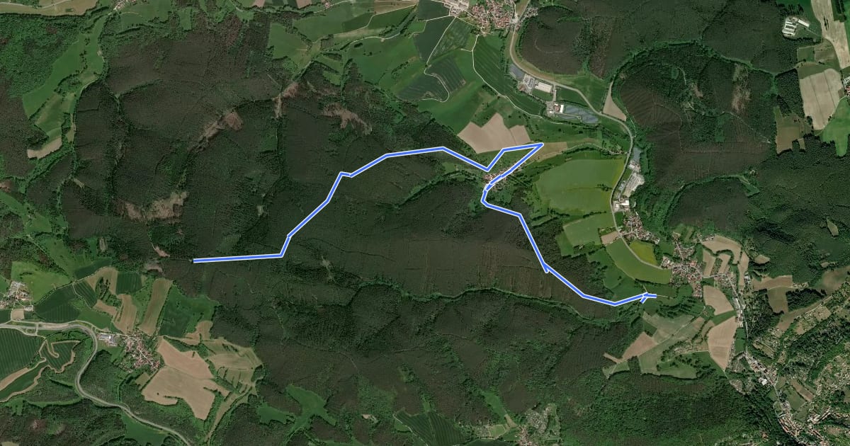 Маршрут Wanderweg Frankenstieg-Geitersdorf на спутниковом снимке