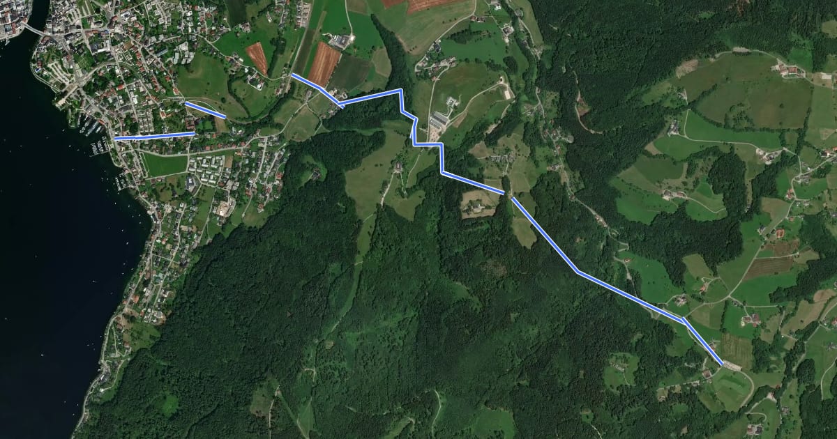 Маршрут Wanderweg Franzl im Holz - Gmunden Weyer на спутниковом снимке