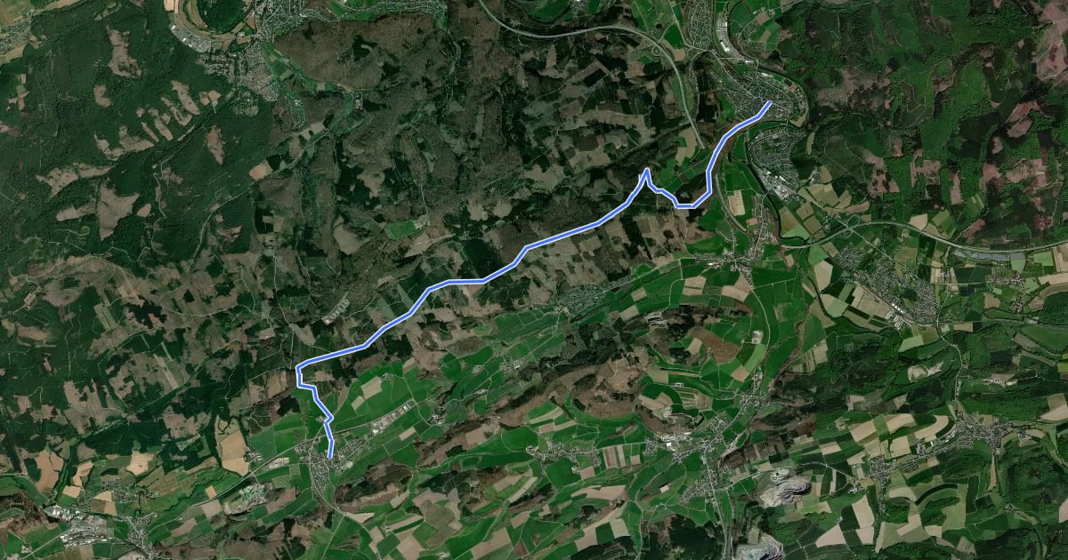 Маршрут Wanderweg Freienohl-Hellefeld на спутниковом снимке