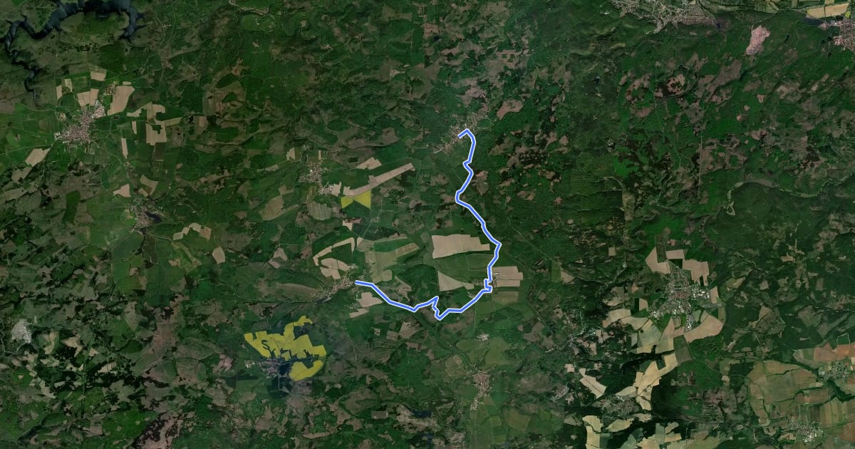 Маршрут Wanderweg Friedrichsbrunn - Güntersberge на спутниковом снимке