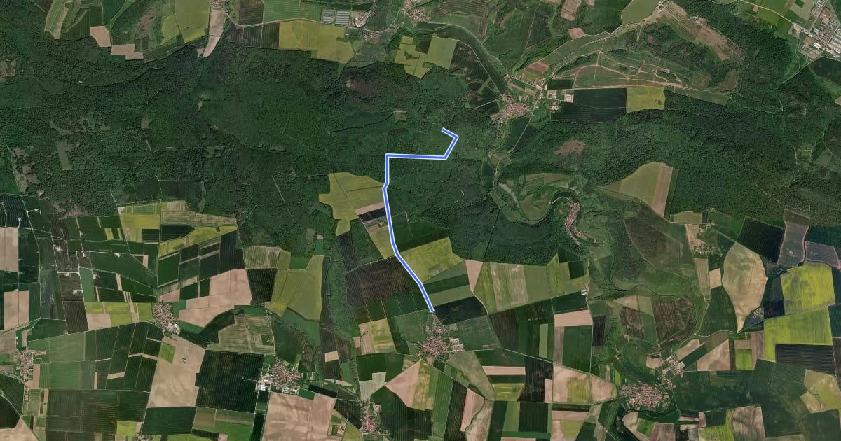 Маршрут Wanderweg Göllingen-Oberbösa на спутниковом снимке