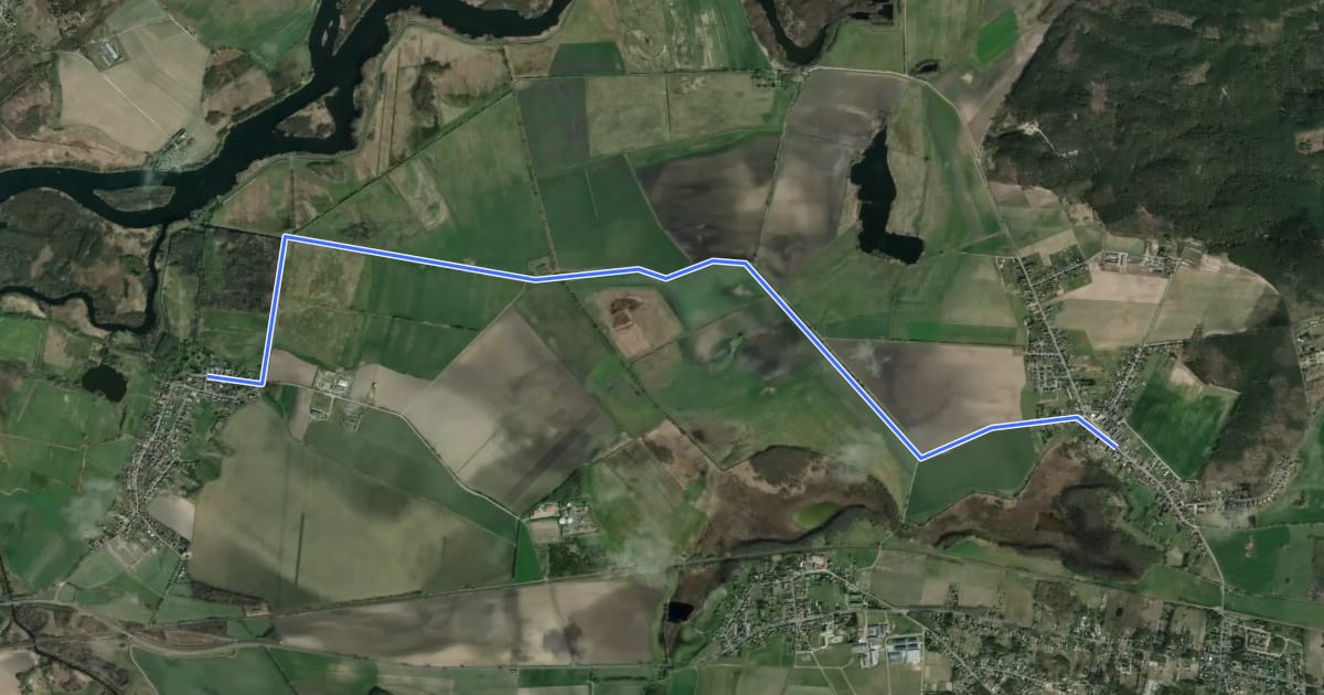 Маршрут Wanderweg Götz - Gollwitz на спутниковом снимке