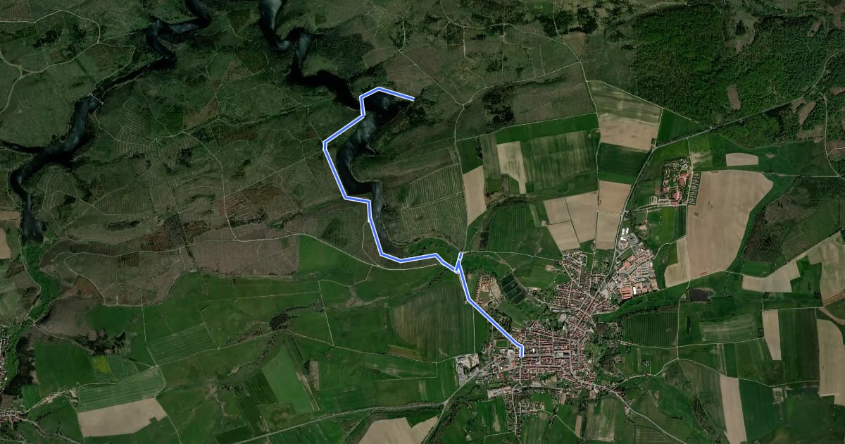 Маршрут Wanderweg gelber Balken на спутниковом снимке