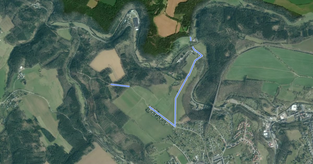 Маршрут Wanderweg gelber Balken на спутниковом снимке