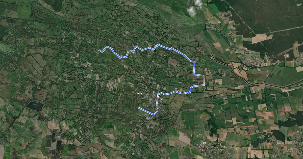 Маршрут Wanderweg gelber Balken на спутниковом снимке