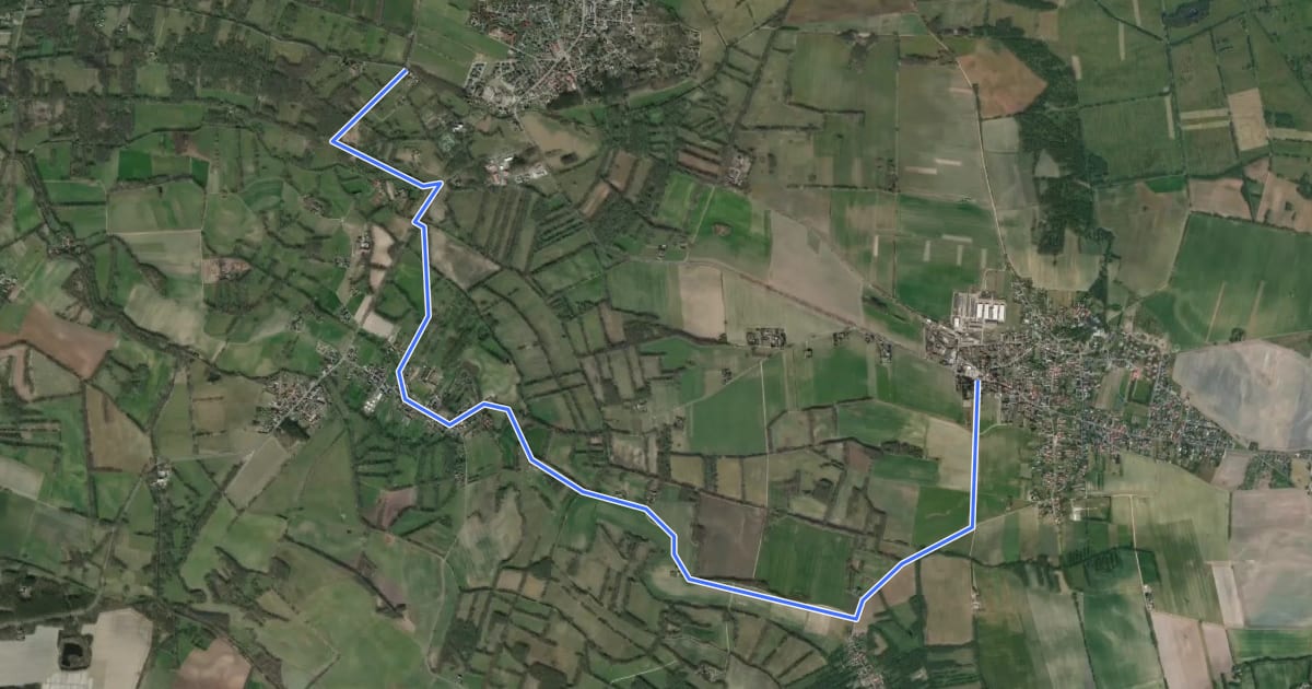 Маршрут Wanderweg gelber Balken на спутниковом снимке