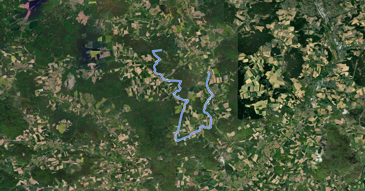 Маршрут Wanderweg Gelber Balken на спутниковом снимке