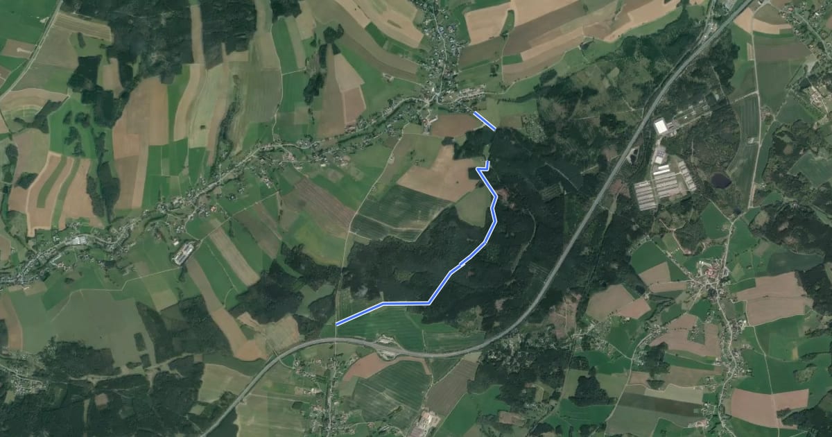 Маршрут Wanderweg gelber Balken (unvollständig) на спутниковом снимке