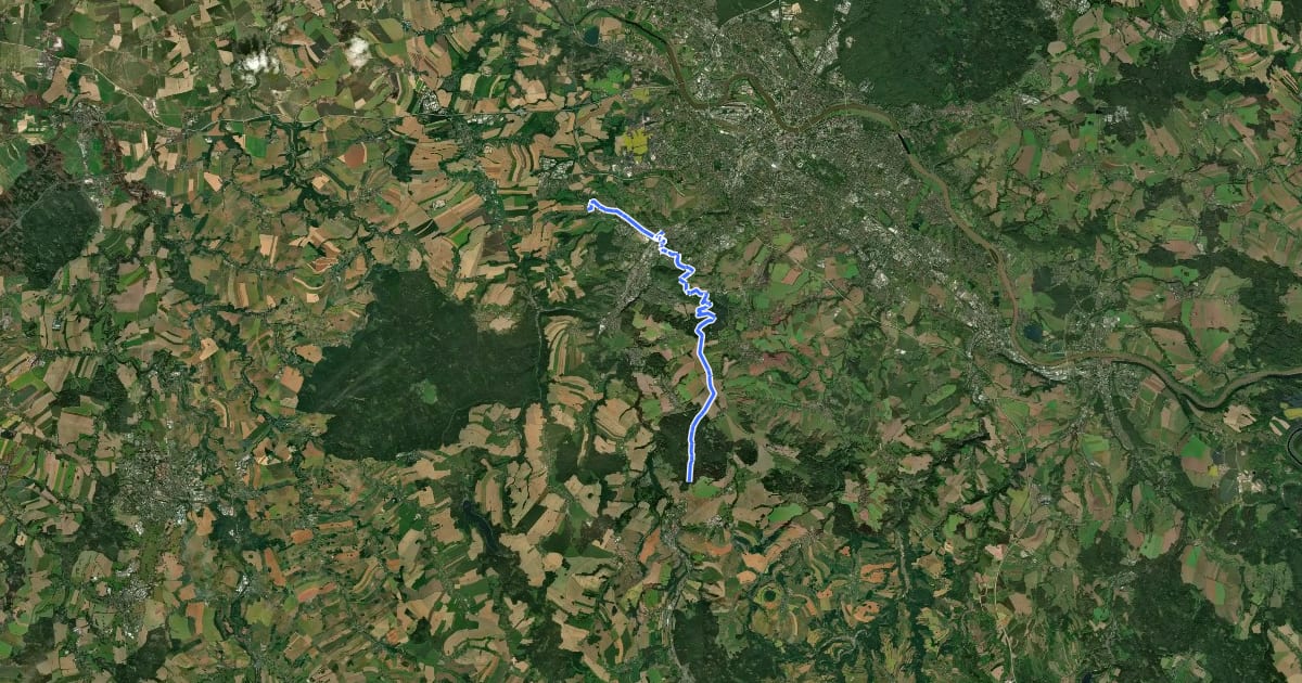 Маршрут Wanderweg Gelber Punkt на спутниковом снимке