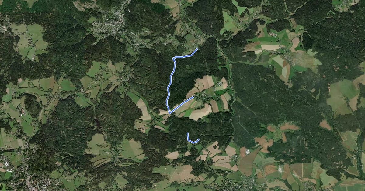 Маршрут Wanderweg gelber Strich на спутниковом снимке