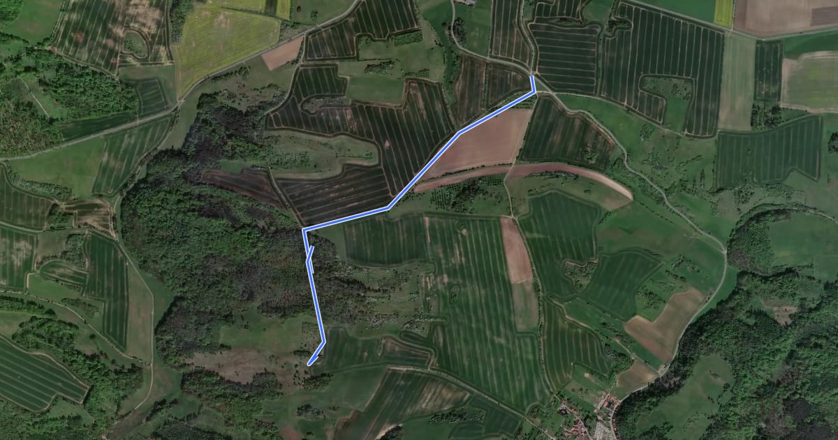 Маршрут Wanderweg gelbes Dreieck на спутниковом снимке