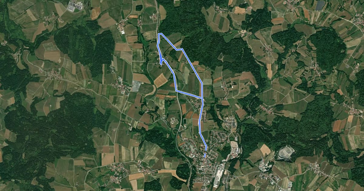 Маршрут Wanderweg Goggersreut-Röhrnbach на спутниковом снимке