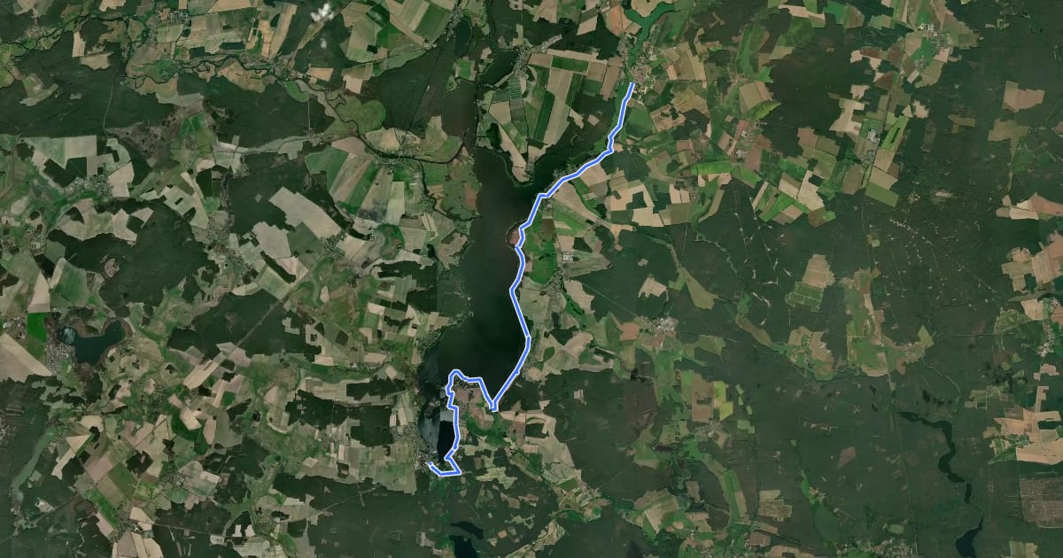Маршрут Wanderweg Goyatz-Speichrow-Friedland на спутниковом снимке