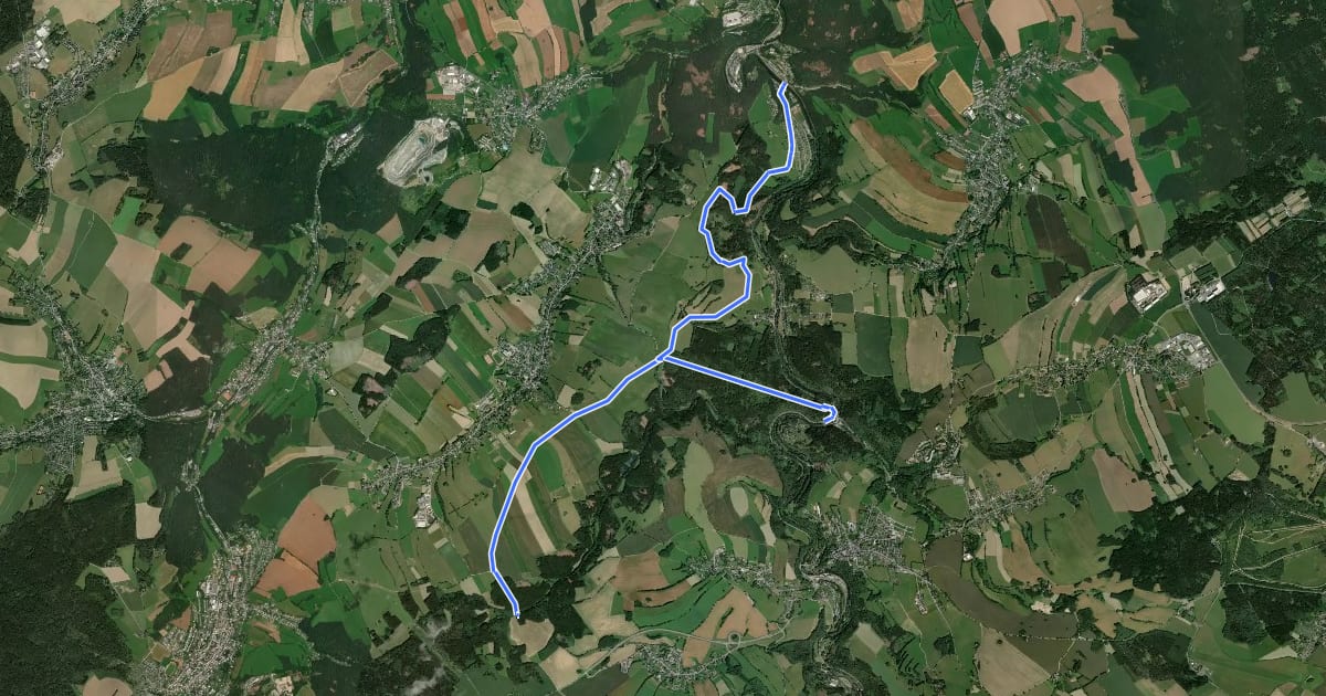 Маршрут Wanderweg Grün Drebach на спутниковом снимке