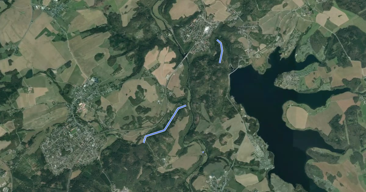 Маршрут Wanderweg grüner Balken на спутниковом снимке
