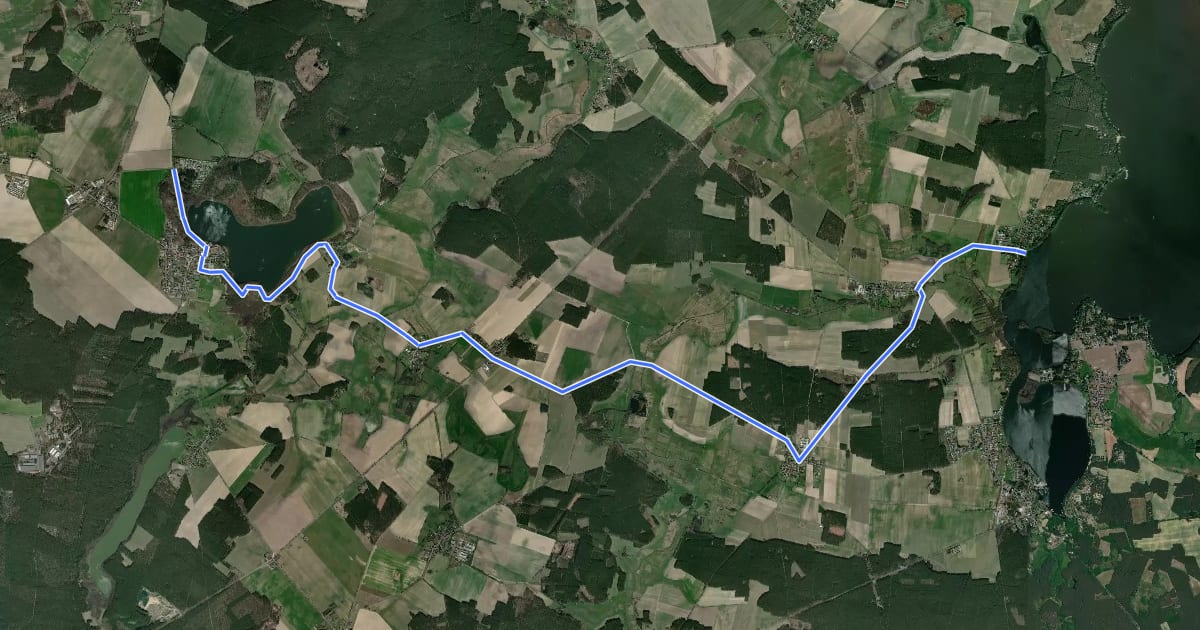 Маршрут Wanderweg grüner Balken Groß Leuthen-Goyatz на спутниковом снимке