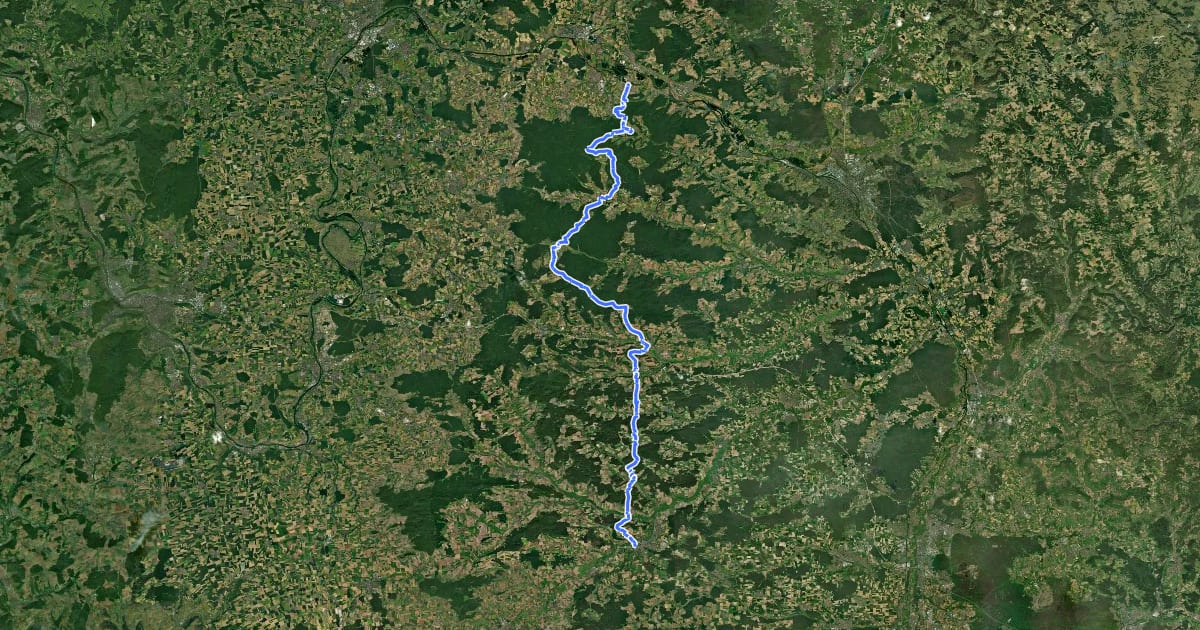 Маршрут Wanderweg Grüner Löffel на спутниковом снимке